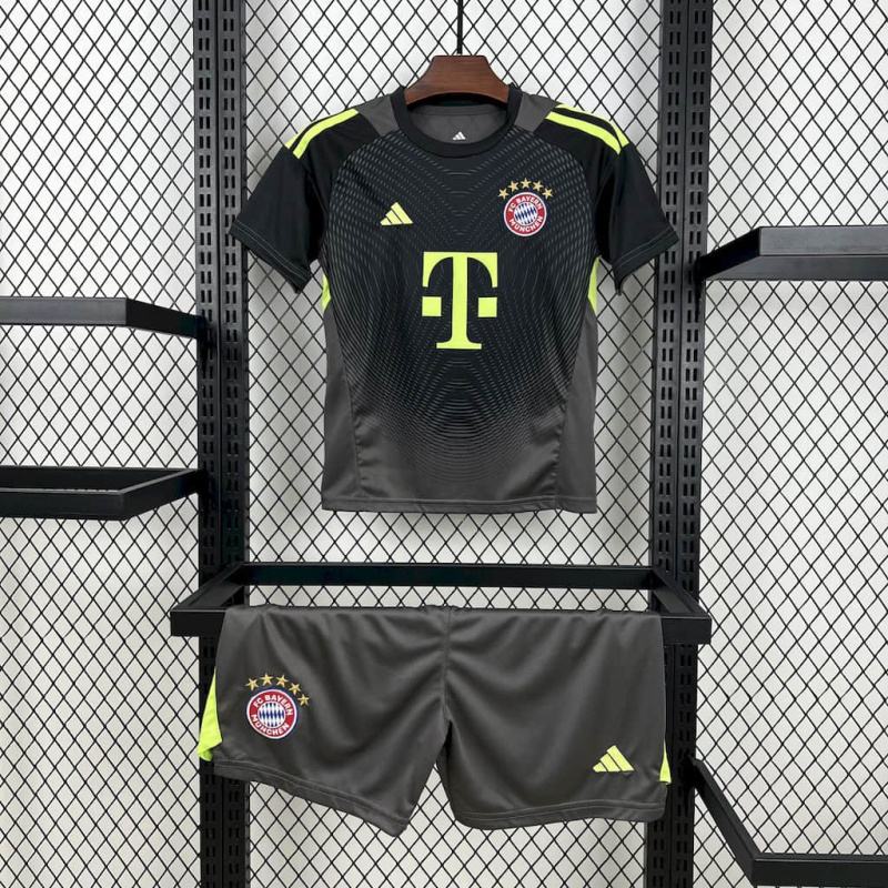 Kids Kit Bayern Munich Blackn Goalkeeper 25/26 new season Football Jersey Sports shirt