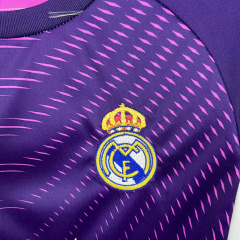 Kids Kit Real Madrid Purple goalkeeper 2025/2026 new season Football Jersey Sports shirt