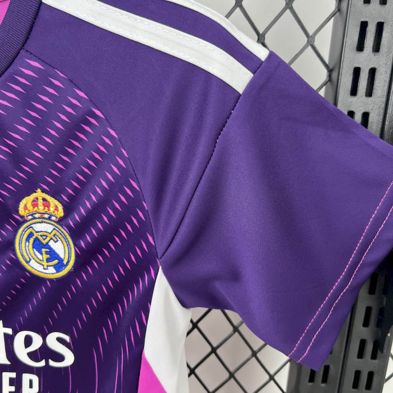 Kids Kit Real Madrid Purple goalkeeper 2025/2026 new season Football Jersey Sports shirt