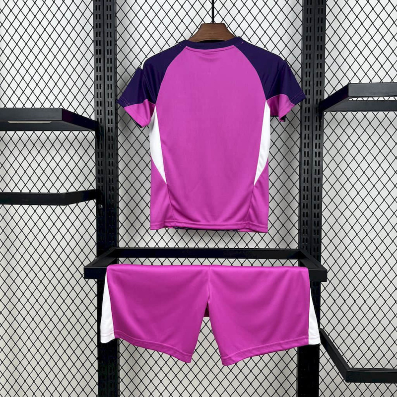 Kids Kit Real Madrid Purple goalkeeper 2025/2026 new season Football Jersey Sports shirt