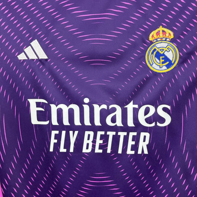 Kids Kit Real Madrid Purple goalkeeper 2025/2026 new season Football Jersey Sports shirt