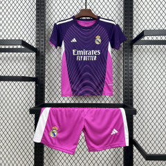 Kids Kit Real Madrid Purple goalkeeper 2025/2026 new season Football Jersey Sports shirt