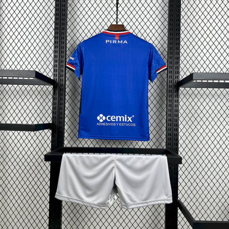 Kids Kit CDSyC Cruz Azul Home 2025/2026 New Season Football Jersey Sports Shirt