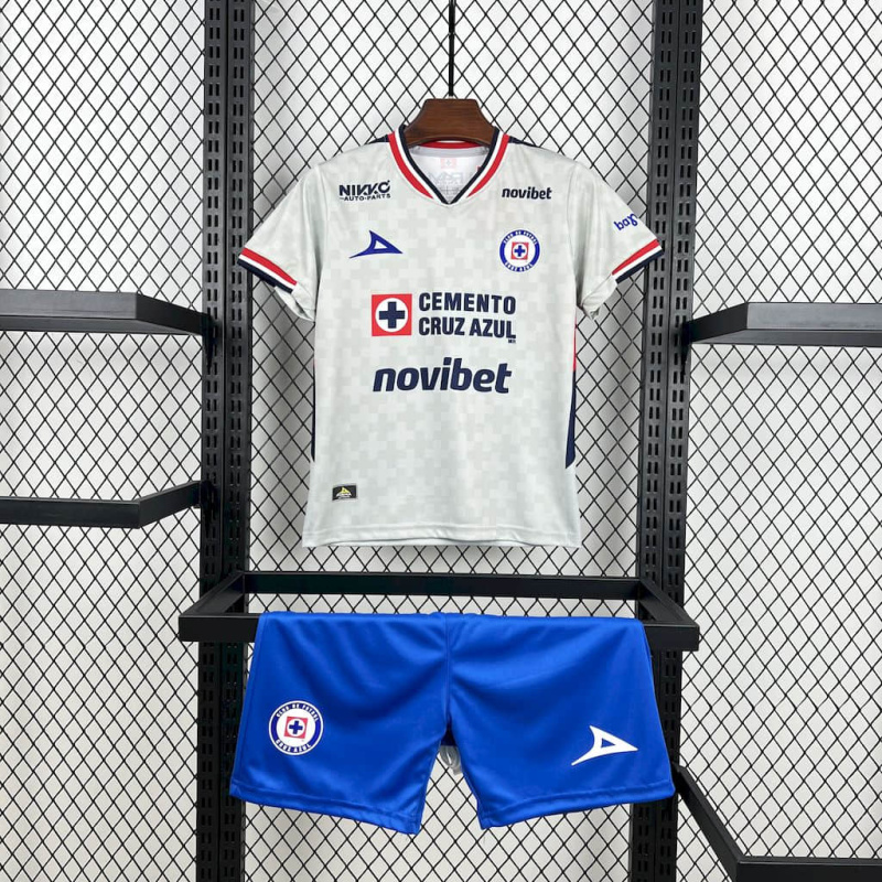 Kids Kit CDSyC Cruz Azul Away 2025/2026 New Season Football Jersey Sports Shirt