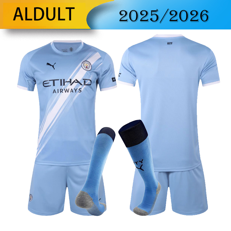 Manchester City Home 2025/2026 shirt+shorts+socks kit Football team shirt Jersey