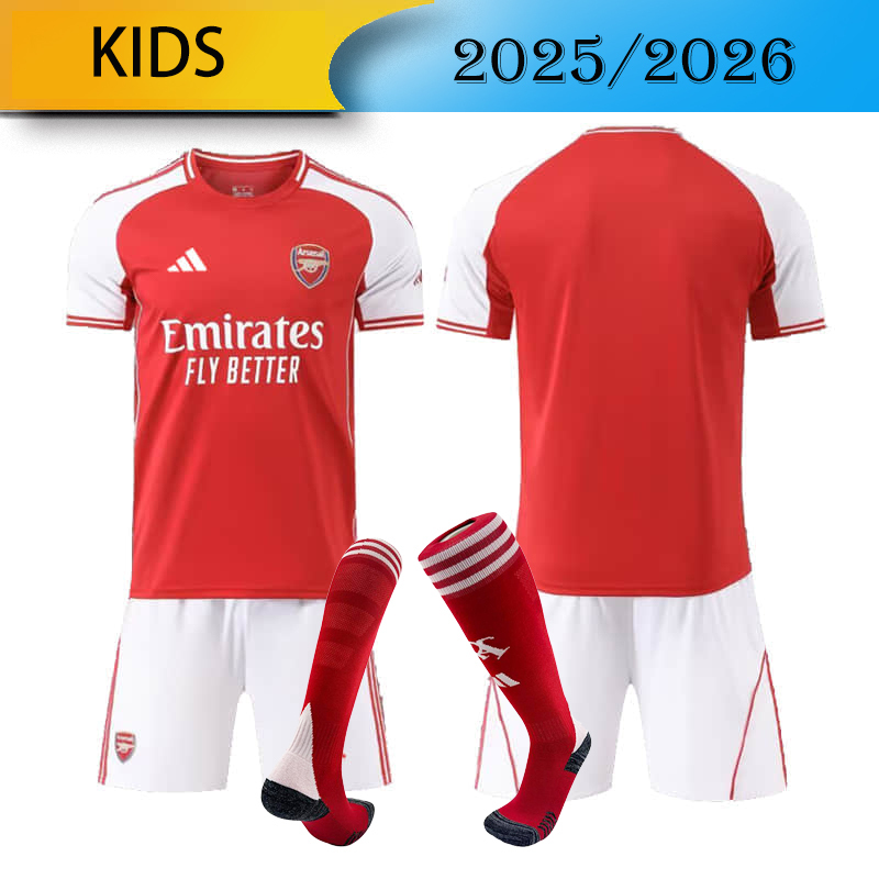 KIDS Arsenal Home 2025/2026 shirt+shorts+socks kit Football team shirt Jersey