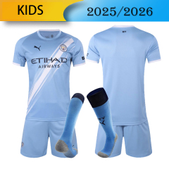 kids Manchester City Home 2025/2026 shirt+shorts+socks kit Football team shirt Jersey