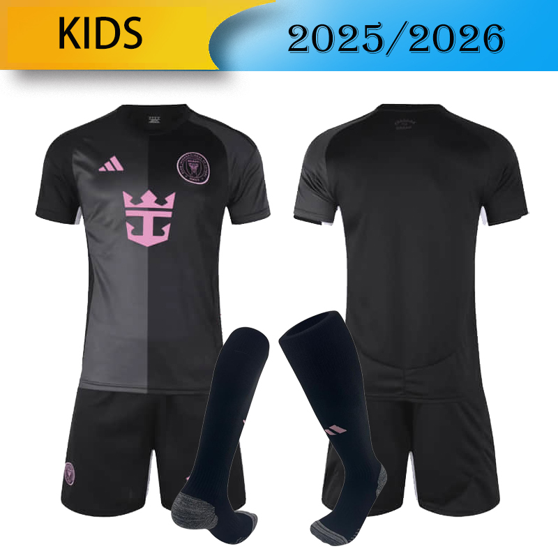 kids inter miami away 2025/2026 shirt+shorts+socks kit Football team shirt Jersey