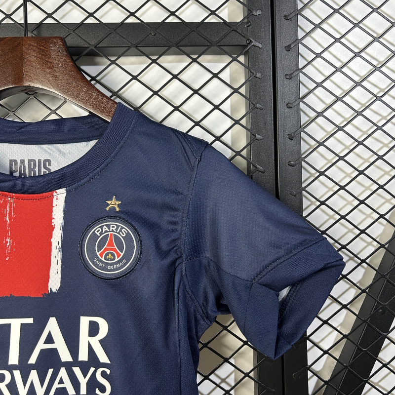 KIDS Paris Saint-Germain Home 2025 Champion Season Football Jersey Sports Shirt