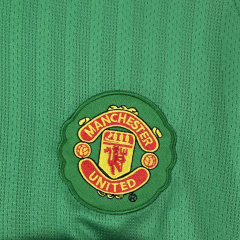 Retro Manchester United Green Goalkeeper  Long Sleeves 2007/08 Season Football Jersey Sports Shirt