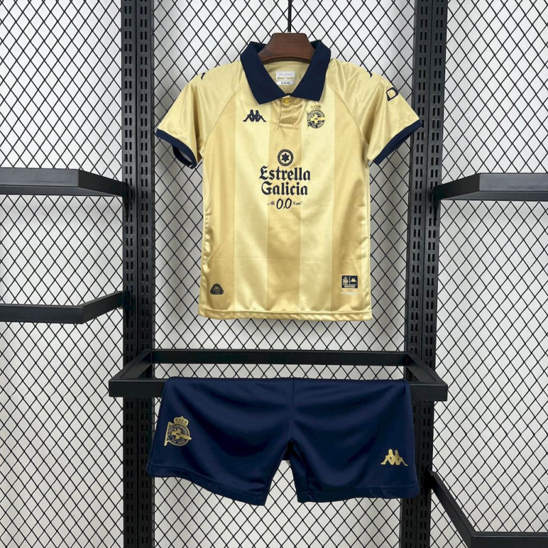 Kids Kit Deportivo de La Coruna 25th Anniversary Edition 2025/2026 New Season Football Jersey Sports Shirt