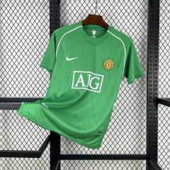 Retro Manchester United Green Goalkeeper 2007/08 Season Football Jersey Sports Shirt