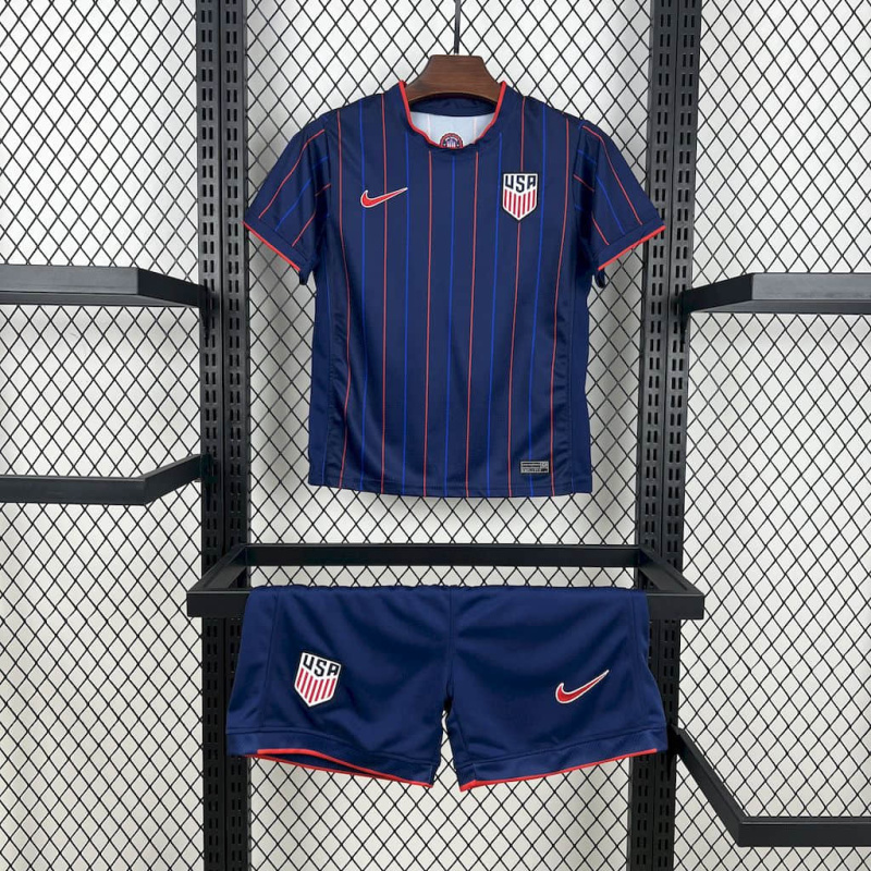 Kids Kit USA Away 2025/2026 new season Football Jersey Sports shirt