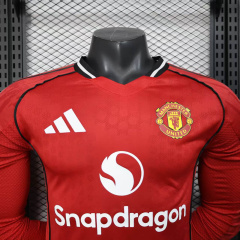 Player Manchester United Home long sleeve 2025/2026 new season Football Jersey Sports shirt