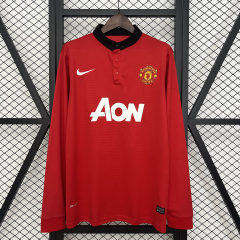 Retro Manchester United Home 2013/14 Long Sleeve 2013/14 Season Football Jersey Sports Shirt