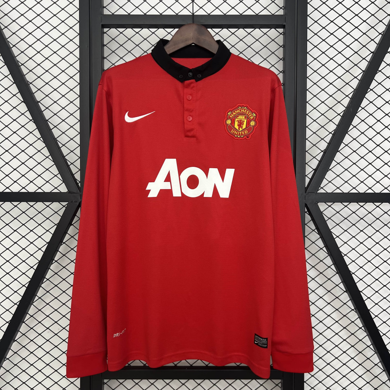 Retro Manchester United Home 2013/14 Long Sleeve 2013/14 Season Football Jersey Sports Shirt