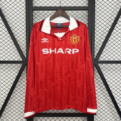 Retro Manchester United Home 92/94 Long Sleeve 2013/14 Season Football Jersey Sports Shirt