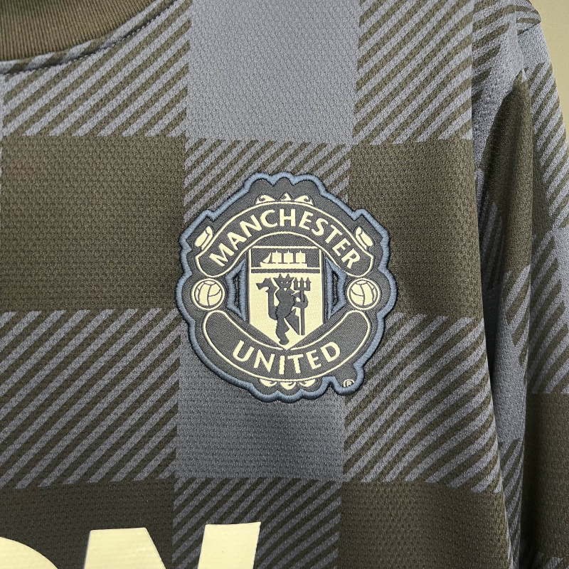 Retro Manchester United Away Long Sleeve 2013/14 Season Football Jersey Sports Shirt