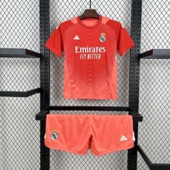 Kids Kit Real Madrid Orange Color Goalkeeper 2025/2026 Season Football Jersey Sports Shirt