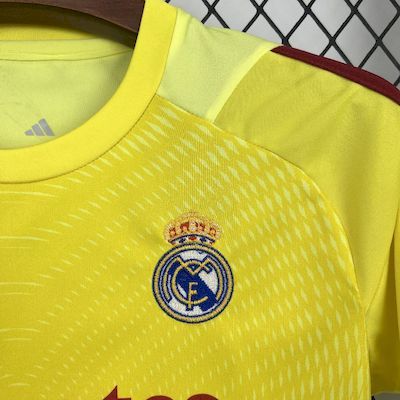Kids Kit Real Madrid Yellow Goalkeeper 2025/2026 Season Football Jersey Sports Shirt