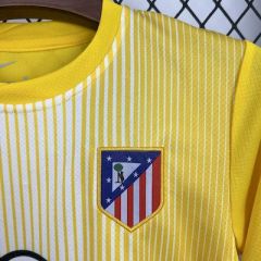Kids Kit Atletico Madrid Yellow Goalkeeper 2025/2026 New Season Football Jersey Sports Shirt