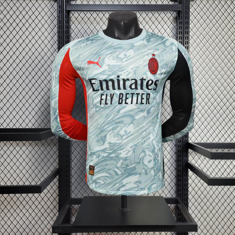 Player AC Milan Away Long Sleeve 2025/2026 Season Football Jersey Sports Shirt