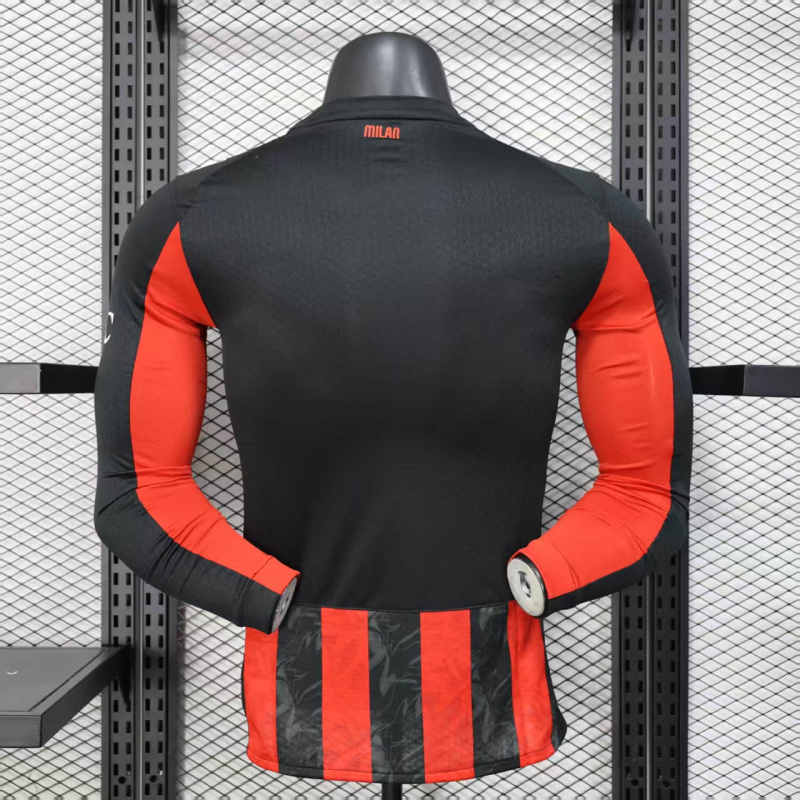 Player AC Milan Home Long Sleeve 2025/2026 Season Football Jersey Sports Shirt