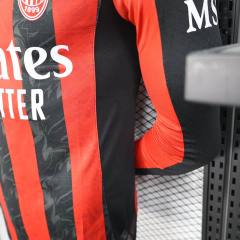 Player AC Milan Home Long Sleeve 2025/2026 Season Football Jersey Sports Shirt