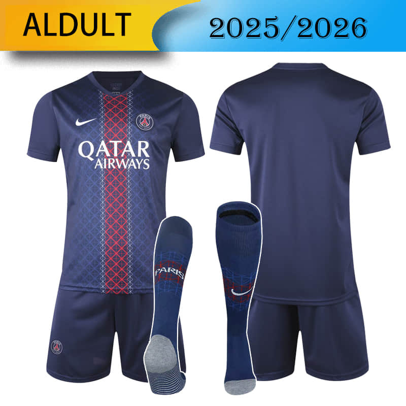 PSG home 2025/2026 shirt+shorts+sock kit Football team shirt Jersey