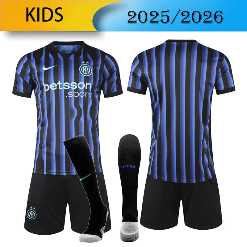 KIDS Inter Milan Home 2025/2026 shirt+shorts+sock kit Football team shirt Jersey