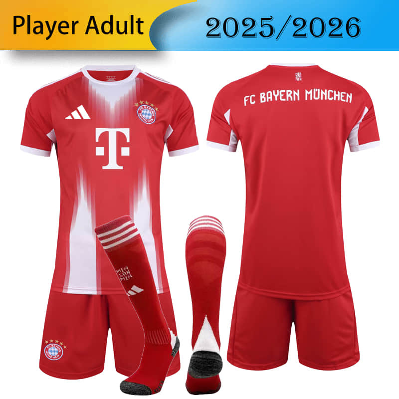 Player Bayern Munich home 2025/2026 shirt+shorts+sock kit Football team shirt Jersey