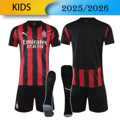 kids AC Milan home 2025/2026 shirt+shorts+socks kit Football team shirt Jersey