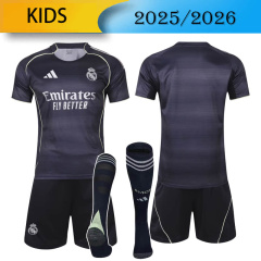 KIDS Real Madrid Away 2025/2026 shirt+shorts+sock kit Football team shirt Jersey