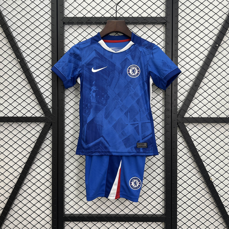 KIDS Chelsea home 2025/2026 shirt+shorts+sock kit Football team shirt Jersey