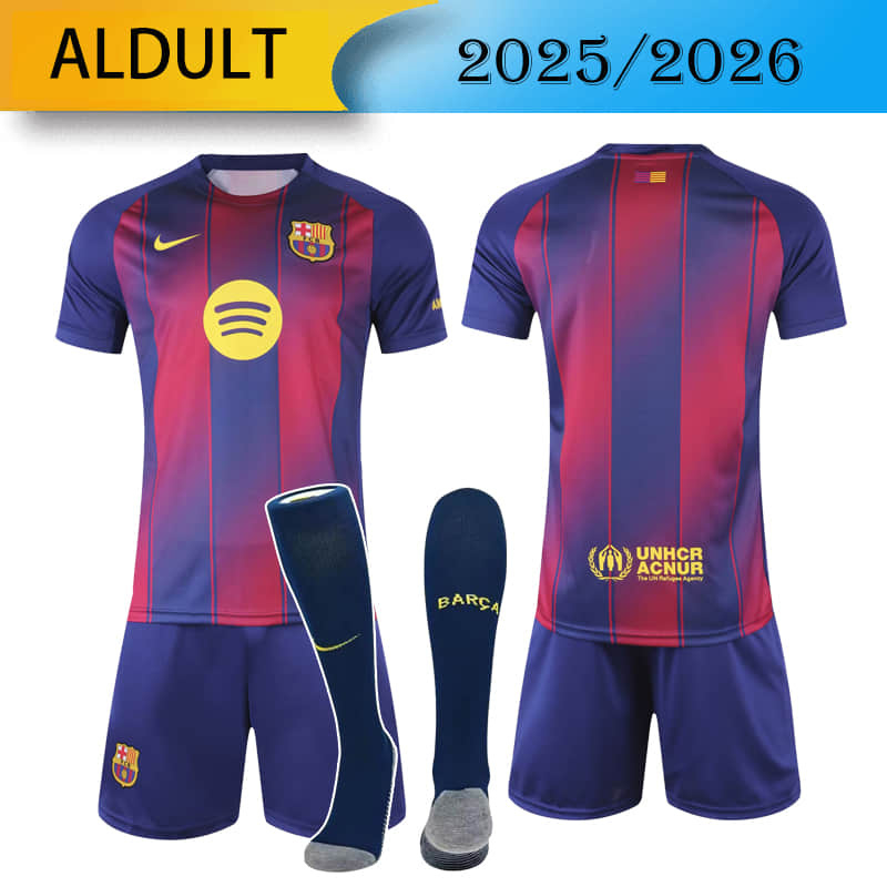 Barcelona home 2025/2026 shirt+shorts+sock kit Football team shirt Jersey