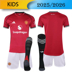 KIDS Manchester United home 2025/2026 shirt+shorts+sock kit Football team shirt Jersey