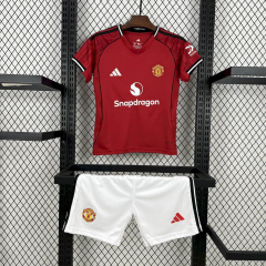 KIDS Manchester United home 2025/2026 shirt+shorts+sock kit Football team shirt Jersey