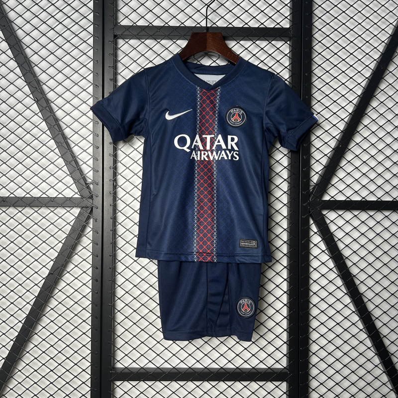 KIDS PSG home 2025/2026 shirt+shorts+sock kit Football team shirt Jersey