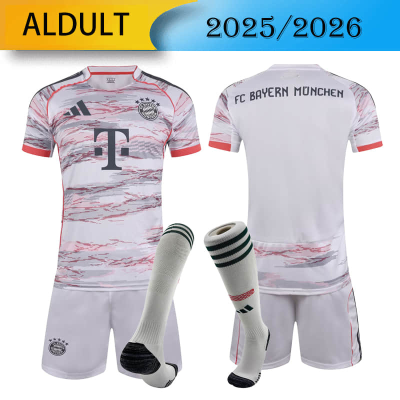 Bayern Munich away 2025/2026 shirt+shorts+sock kit Football team shirt Jersey