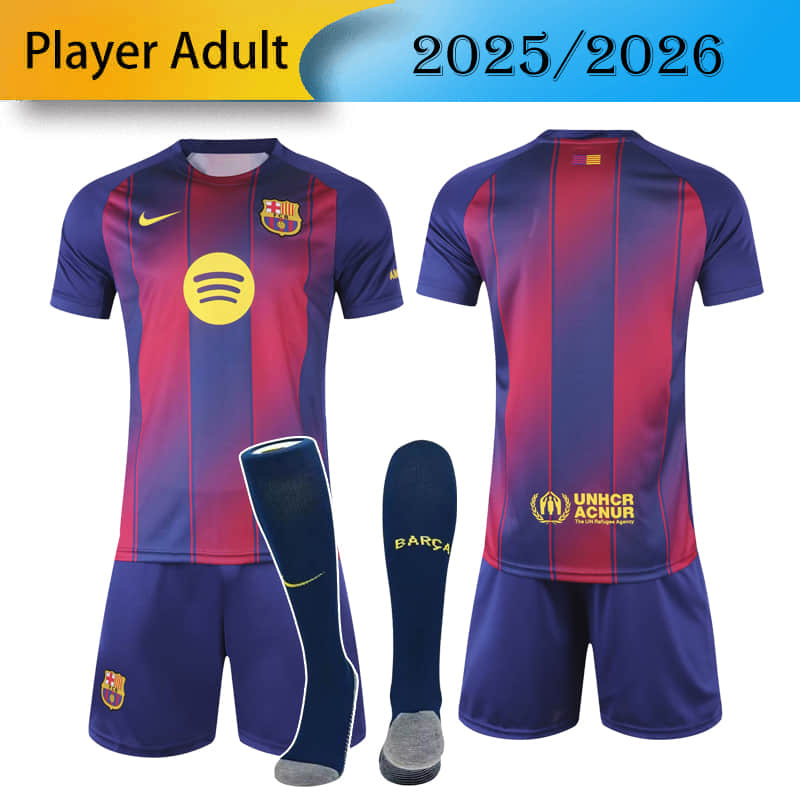 Player Barcelona home 2025/2026 shirt+shorts+sock kit Football team shirt Jersey