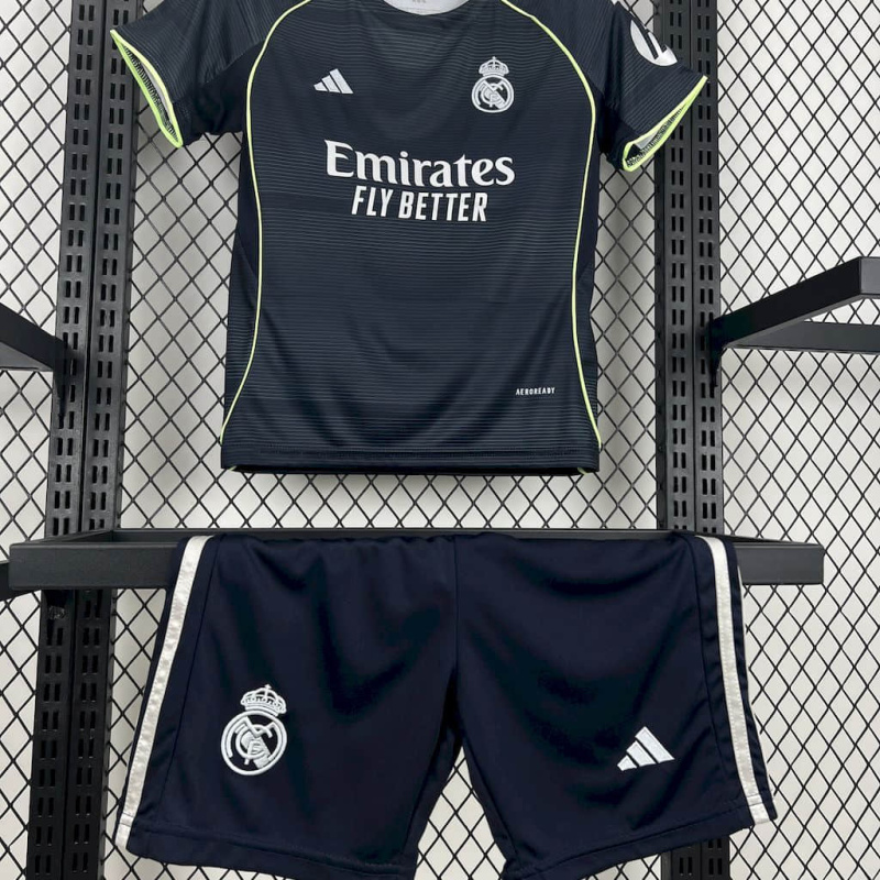 KIDS Real Madrid Away 2025/2026 shirt+shorts+sock kit Football team shirt Jersey
