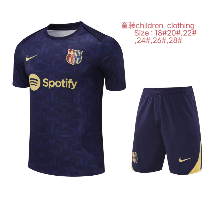 KIDS Barcelona Short sleeve training kit 2025/2026 new season Football Jersey Sports shirt