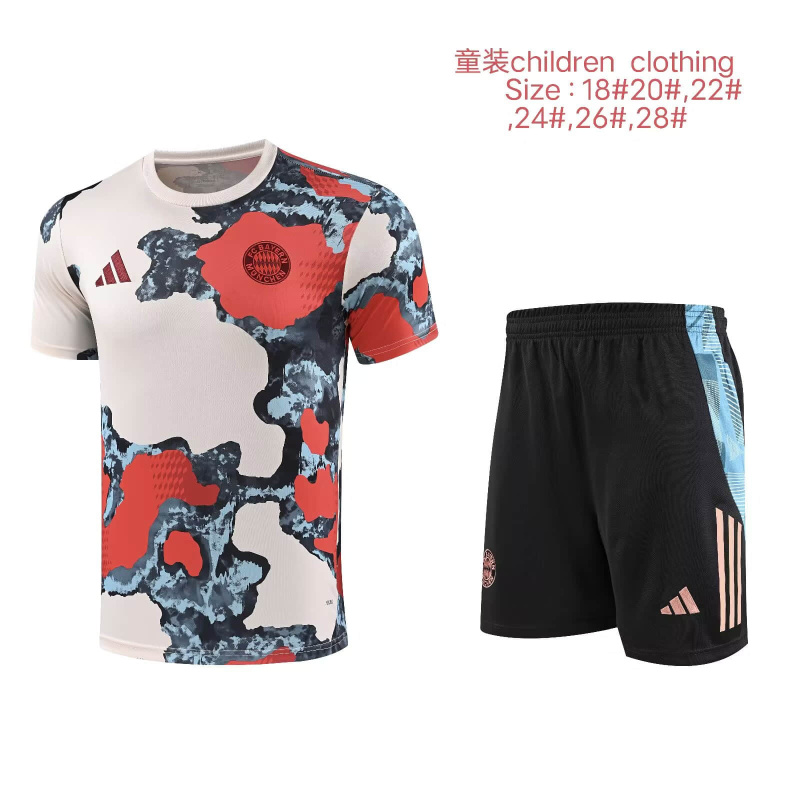 KIDS Bayern Munich Short Sleeve Training Kit 2025/2026 New Season Football Jersey Sports Shirt