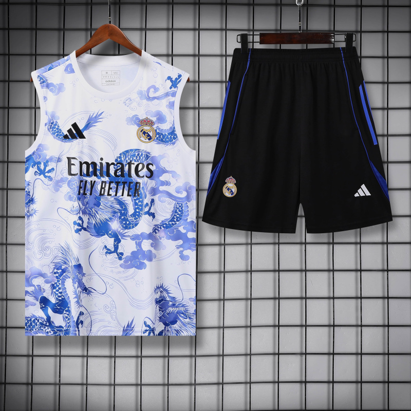 Real Madrid Vest Short Sleeve Training Kit 2025/2026 New Season Football Jersey Sports Shirt