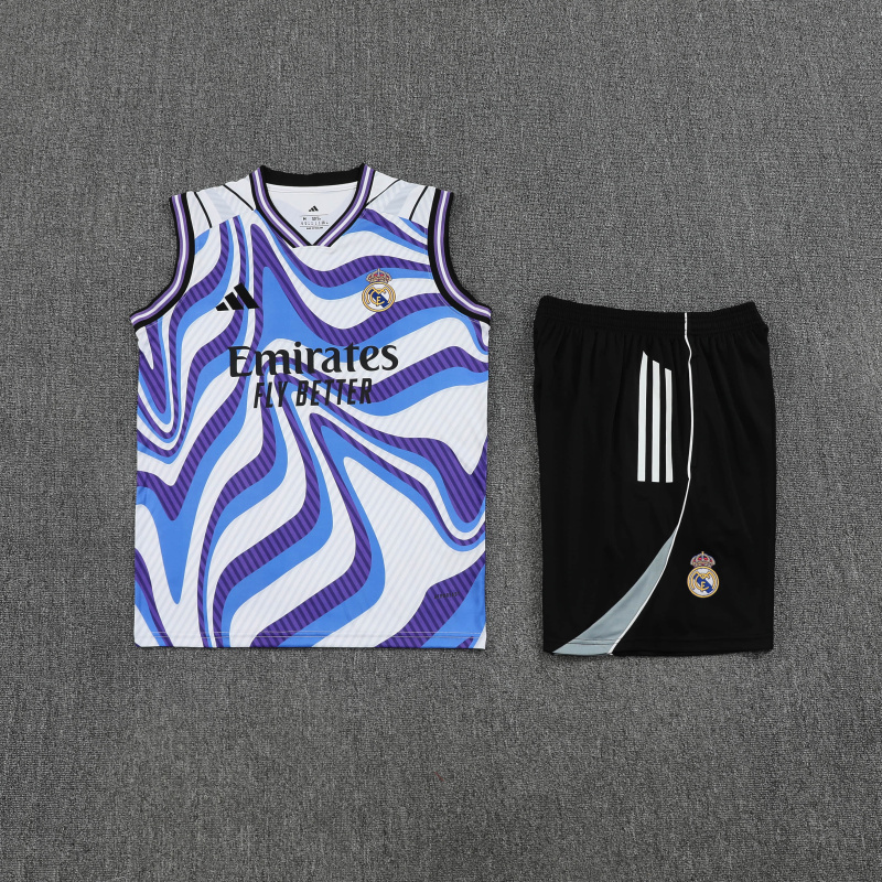 Real Madrid Vest Short Sleeve Training Kit 2025/2026 New Season Football Jersey Sports Shirt