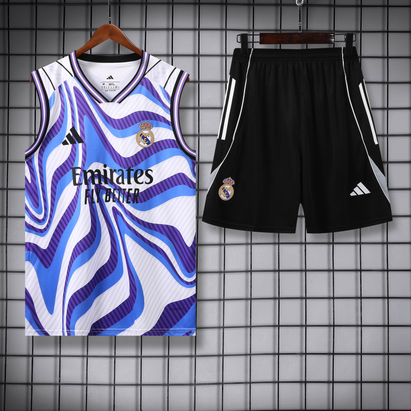 Real Madrid Vest Short Sleeve Training Kit 2025/2026 New Season Football Jersey Sports Shirt