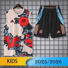 KIDS Bayern Munich Vest Short Sleeve Training Kit 2025/2026 New Season Football Jersey Sports Shirt