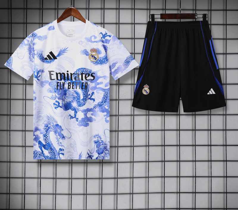 Real Madrid Short Sleeve Training Kit 2025/2026 New Season Football Jersey Sports Shirt