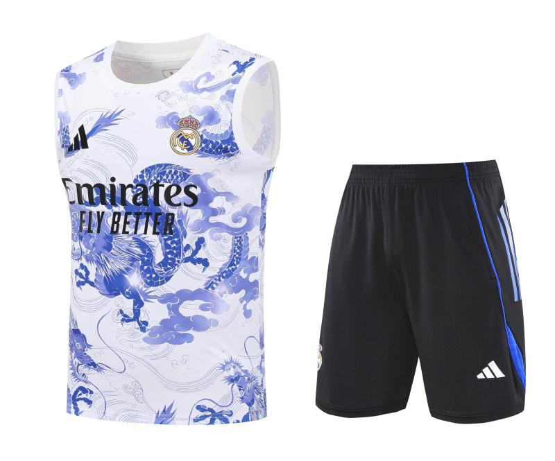 Real Madrid Vest Short Sleeve Training Kit 2025/2026 New Season Football Jersey Sports Shirt