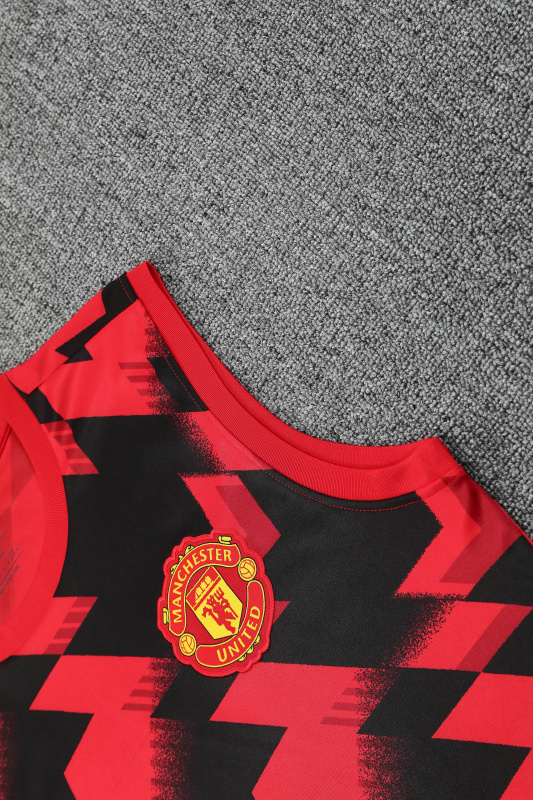 Manchester United Vest Short Sleeve Training Kit 2025/2026 New Season Football Jersey Sports Shirt